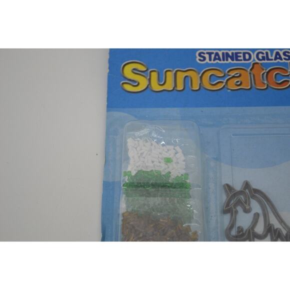 Vintage Toy Fun Makit & Bakit Stained Glass Painted Horse Pony Sun Catcher - Picture 2 of 13